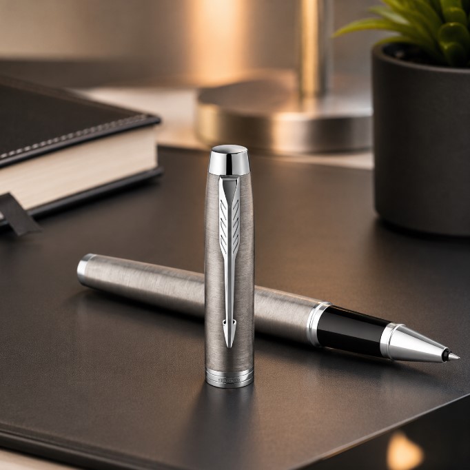 Ролер Parker IM Stainless Steel CT върху офис бюро