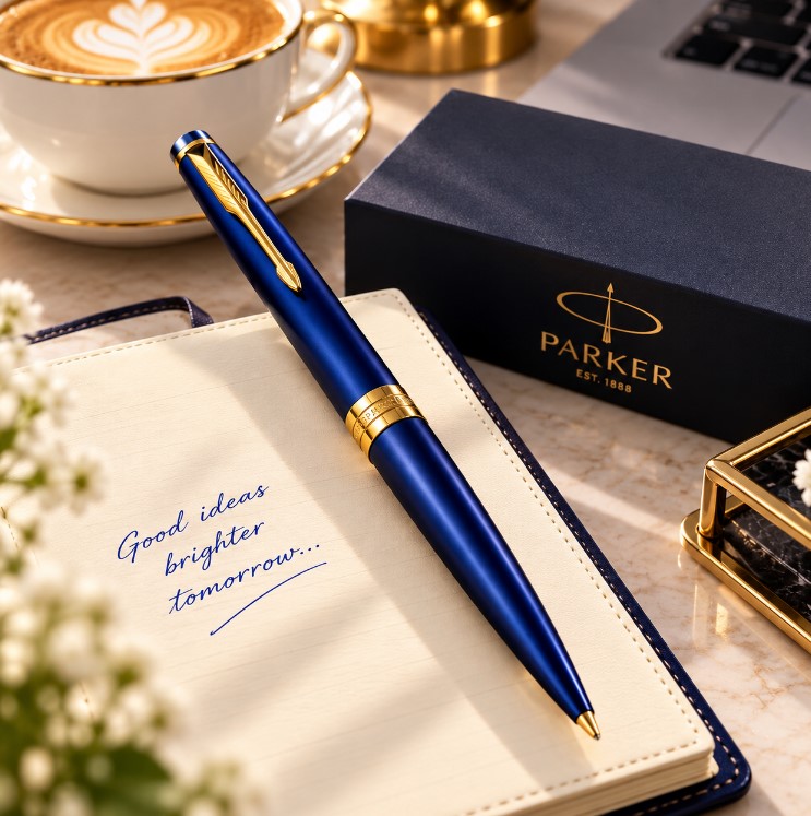 Химикалка Parker Meridian Blue GT със син корпус и златисти детайли