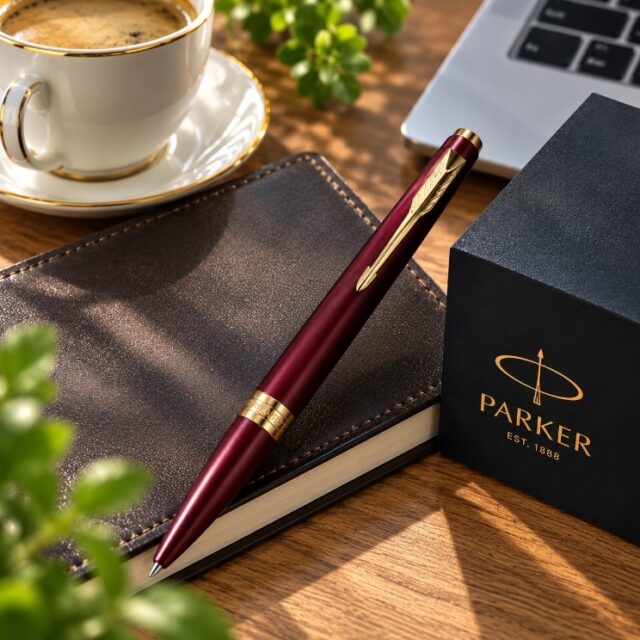 Химикалка Parker Meridian Red GT с червен корпус и златисти детайли