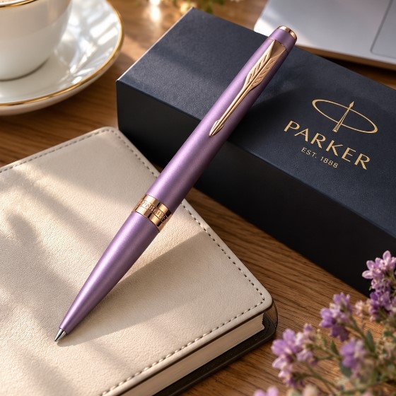 Химикалка Parker Meridian Purple PGT с лилав корпус и розово злато